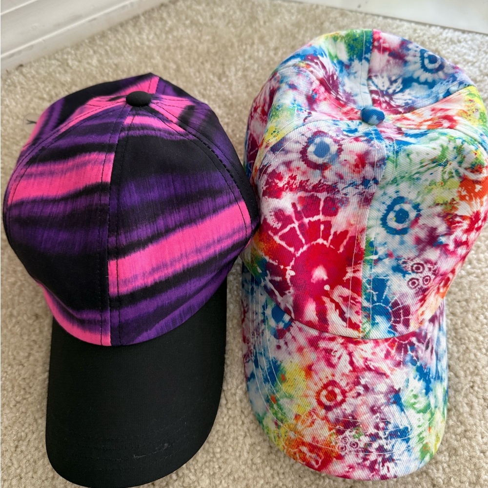 Kids Colorful Tie-Dye and Striped Baseball Caps